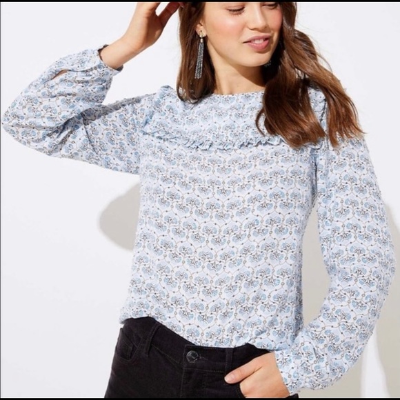 LOFT Tops - LOFT Prairie Style Long Sleeve Blouse - Large